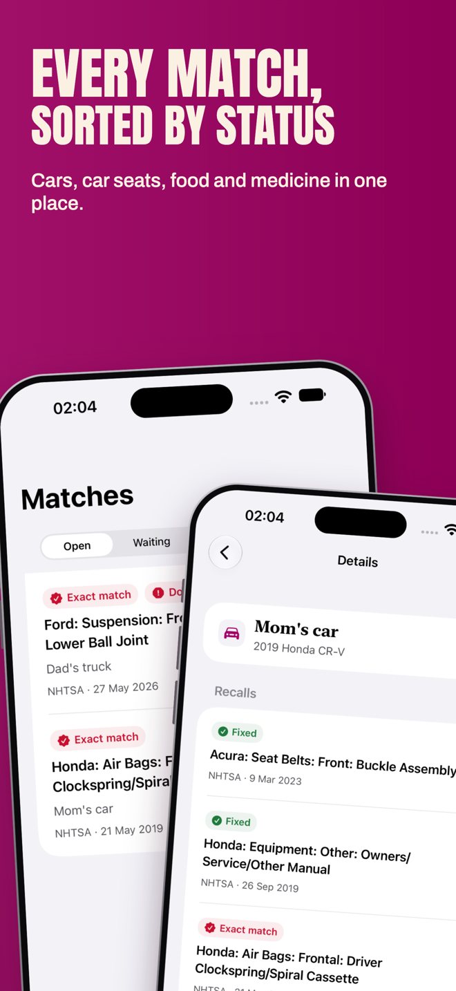 Matches sorted by status